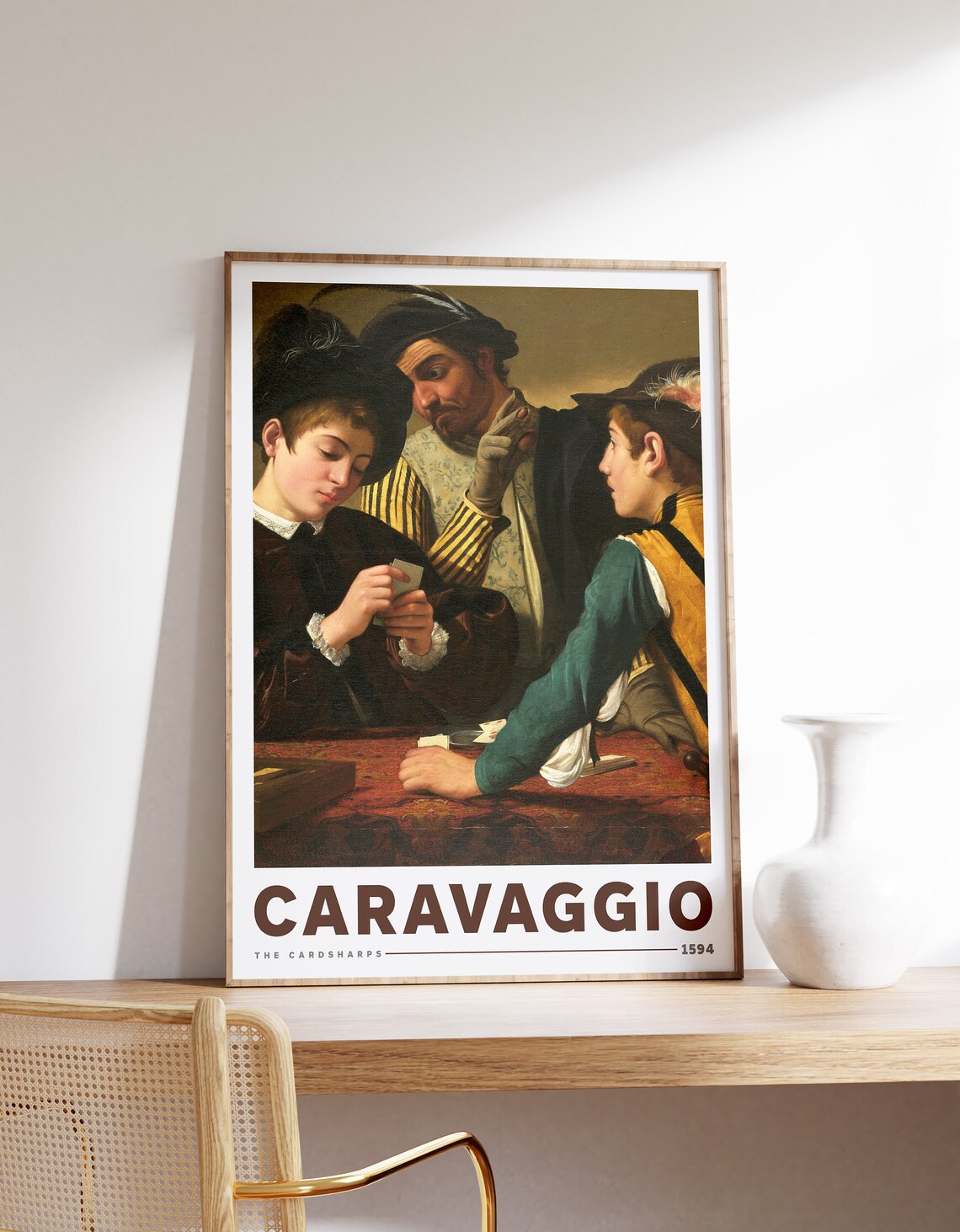 Caravaggio The Cardsharps 1594 Card Players Baroque Art Poster