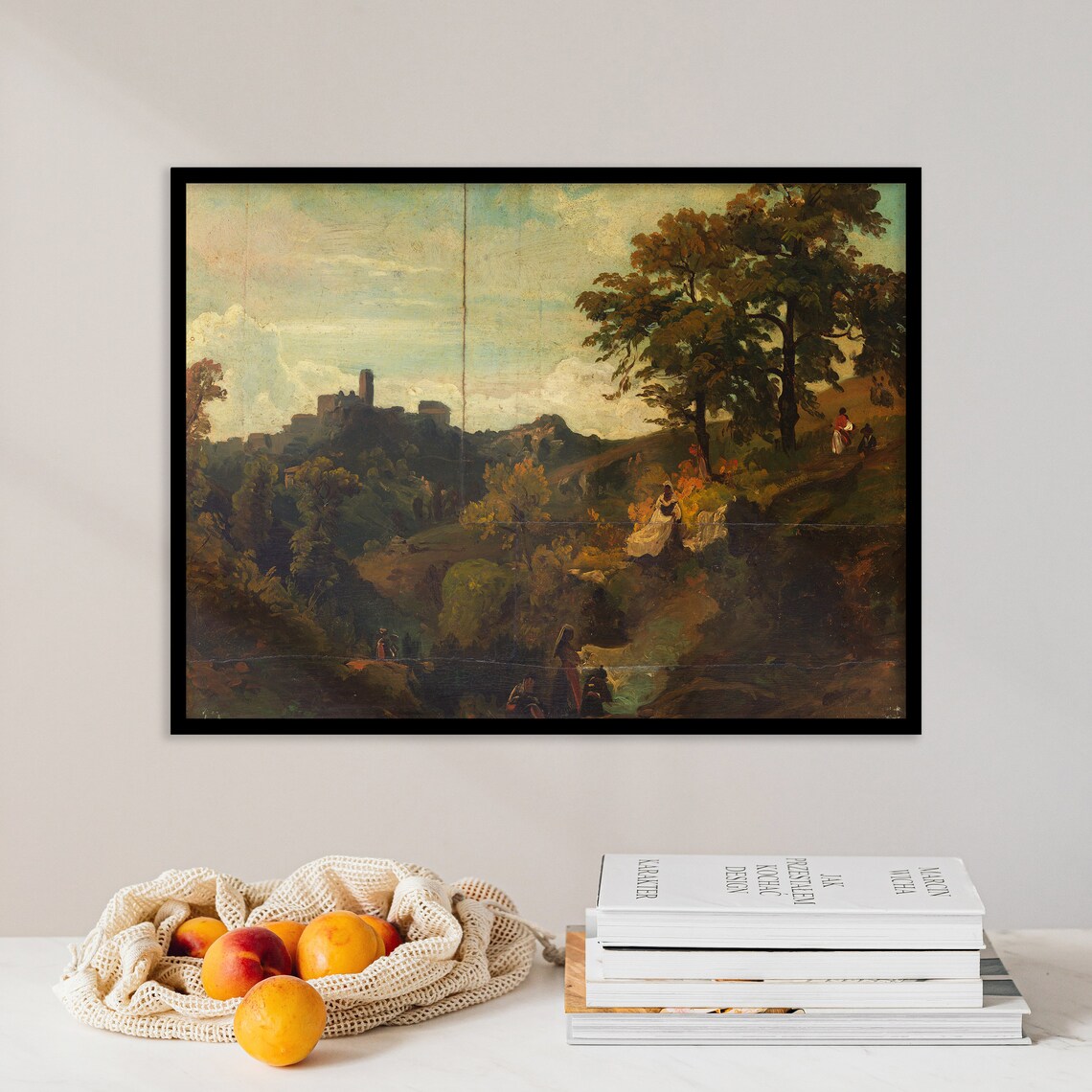Arnold Bcklin Roman Landscape 1850 Vintage Poster