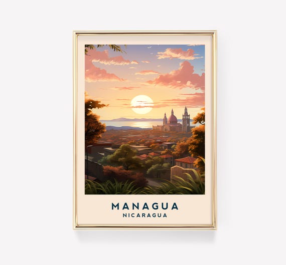 Managua Travel Poster Nicaragua Decor Print