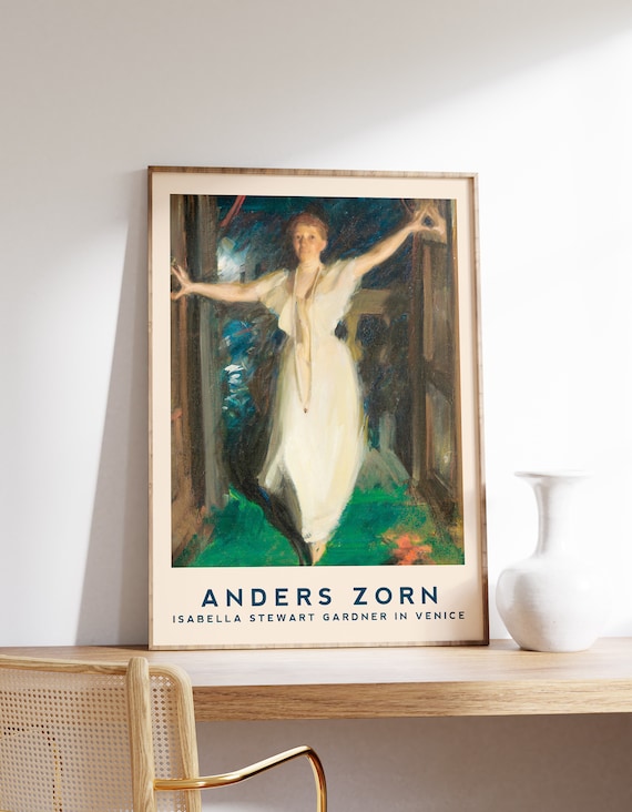 Anders Zorn Isabella Stewart Gardner In Venice Classic Portrait Poster