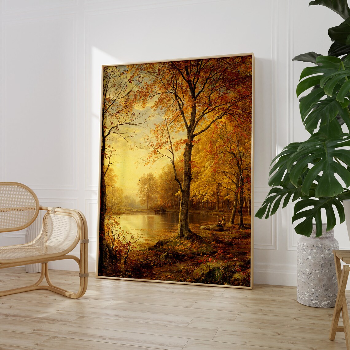 William Trost Richards Summer 1875 Golden Autumn River Landscape Poster