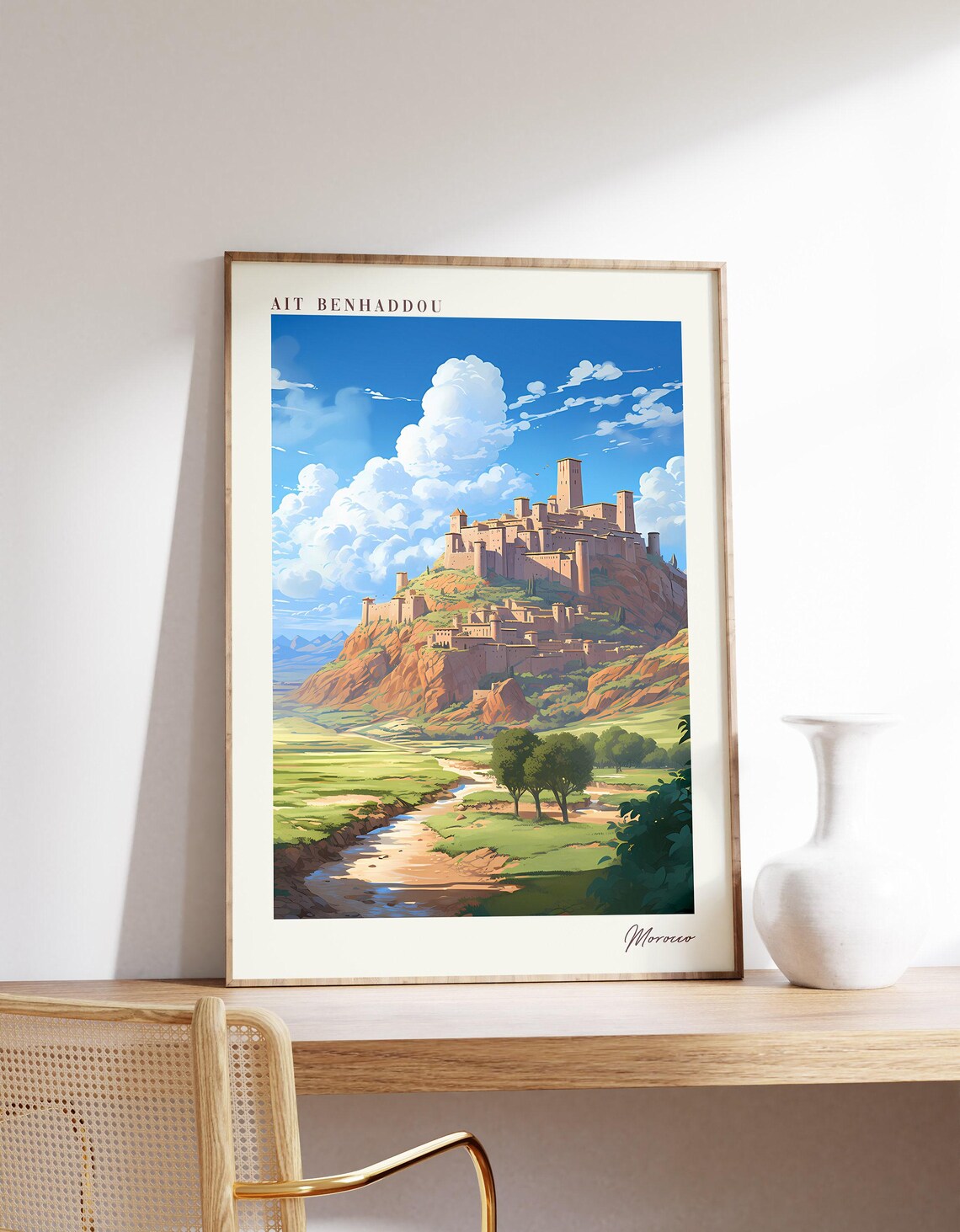 Ait Benhaddou Travel Poster, Morocco Decor
