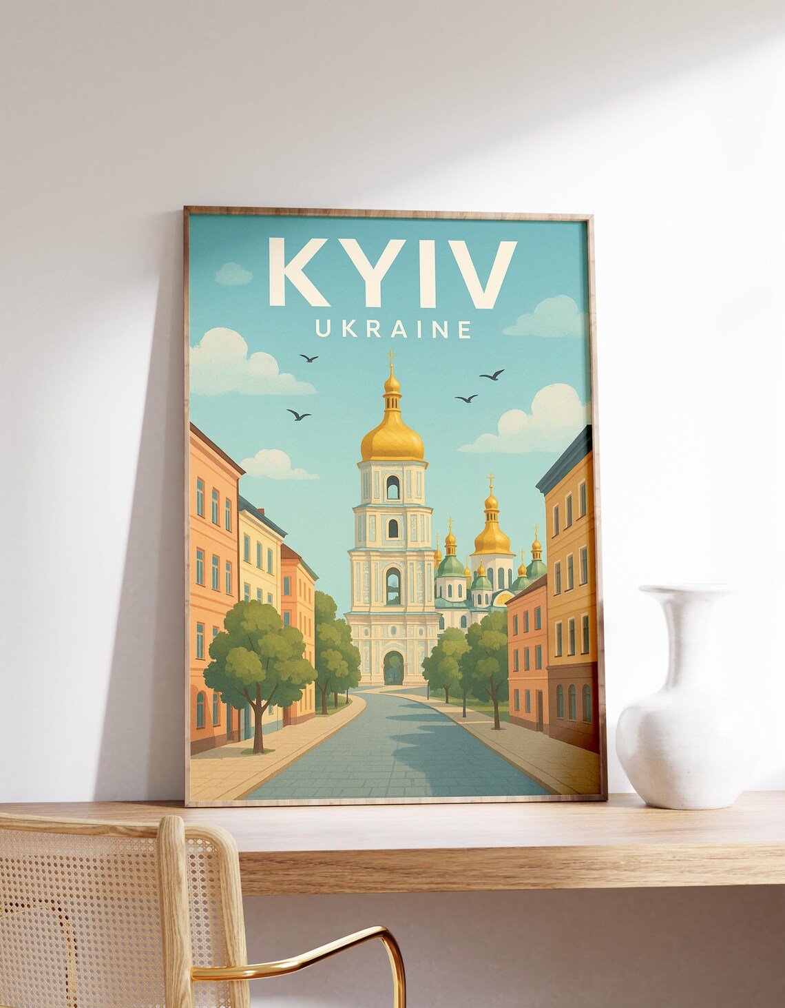 Kyiv Ukraine Travel Poster, St Sophia Cathedral