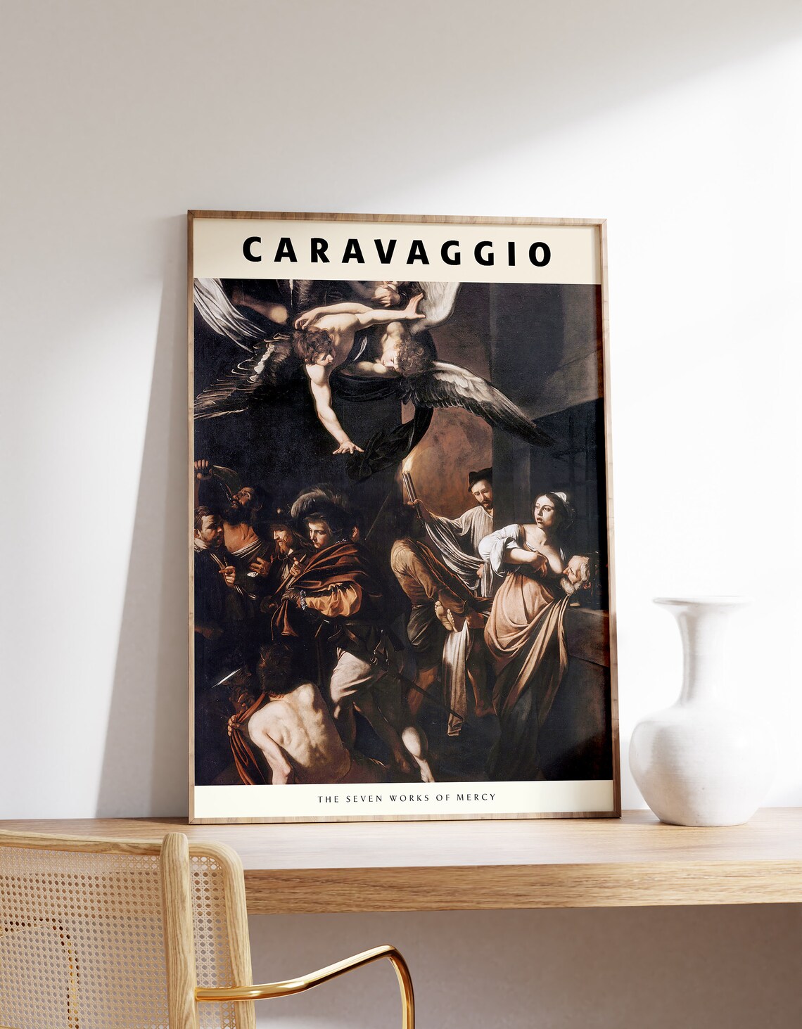 Caravaggio The Seven Works of Mercy Museum Style Baroque Art Poster