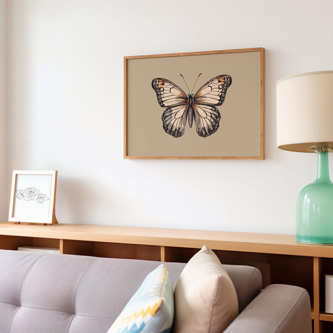 Vintage Butterfly Art Retro Butterfly Drawing Antique Inspired Butterfly Illustration Nature Home Decor - Image 4