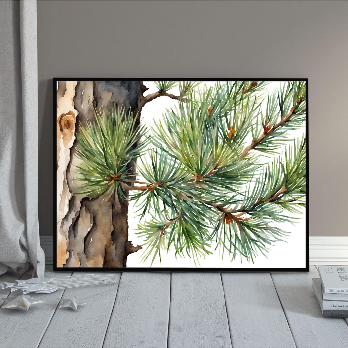 Pine Tree Watercolor Art Artwork Wall Art Print Nature Art Tree Watercolor Print - Image 5
