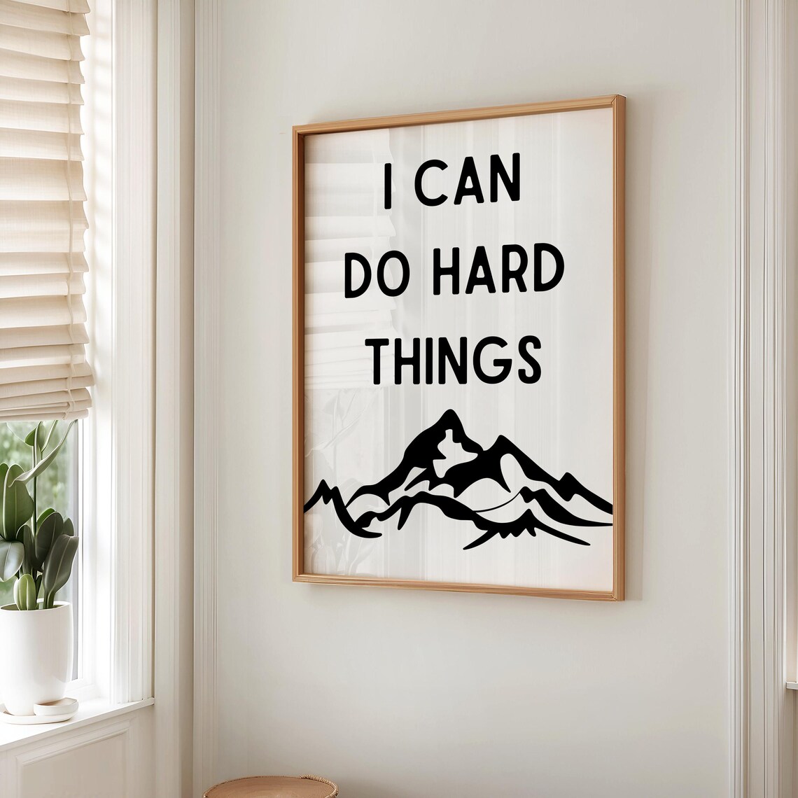 I Can Do Hard Things Mountain White Background Affirmation Poster - Image 5