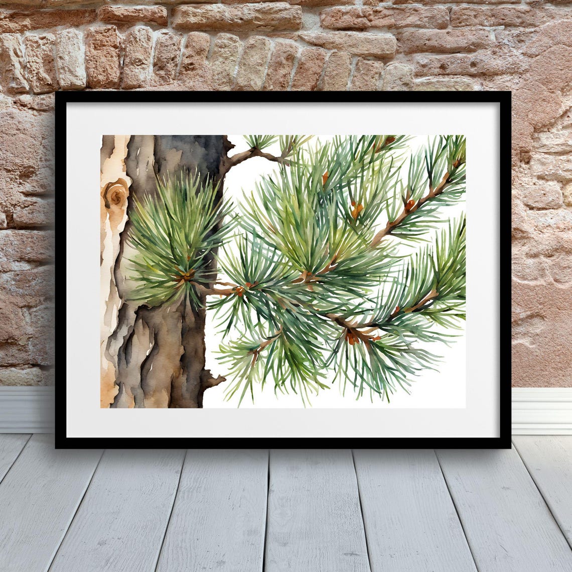 Pine Tree Watercolor Art Artwork Wall Art Print Nature Art Tree Watercolor Print - Image 3