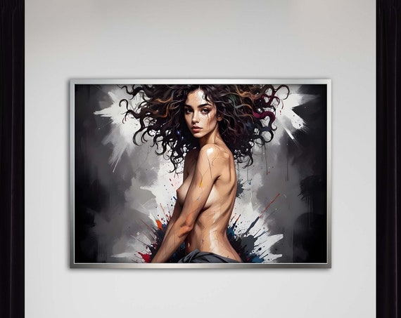 Elegant Nude Woman Portrait Canvas Art Africaninspired Beauty Erotic Modern Wall Home Decor Posterready To Hang Artwork