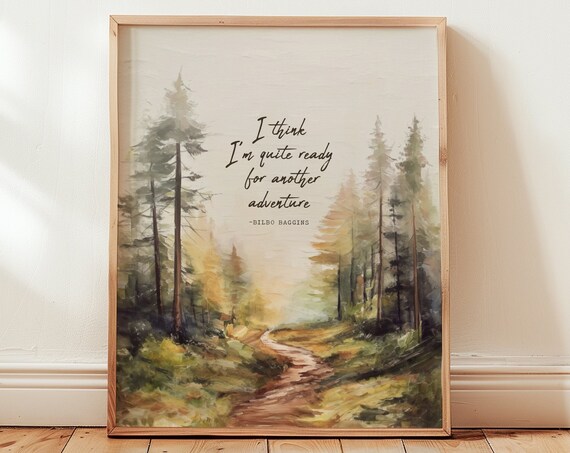 Bilbo Baggins Ready For Another Adventure Forest Path Watercolor Print