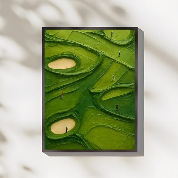 Tiny Golf Players Wall Art Minimalist People Gift For Player Modern Abstract