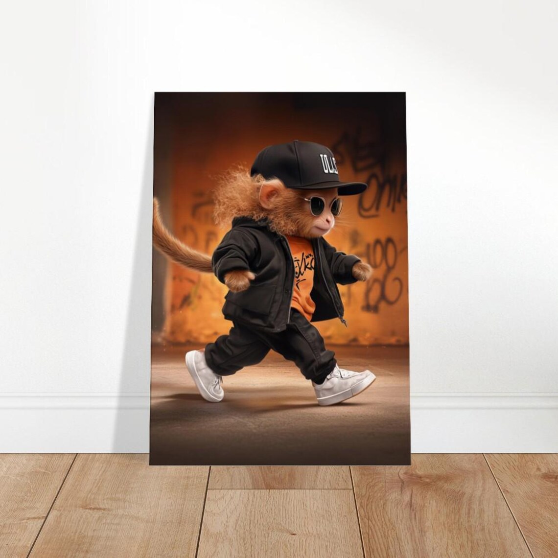 Street Style Monkey Canvas Art Urban Animal Print