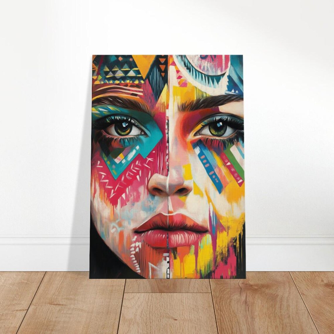 Vibrant Fusion Canvas Art Abstract Portrait Wall Decor The Contemporary Collection
