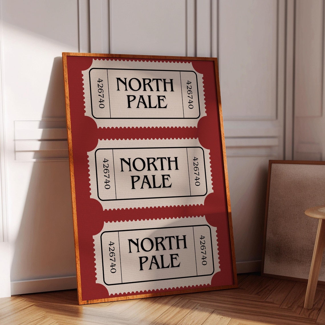 North Pale Retro Ticket Poster Red Vintage Christmas Decor Art - Image 3