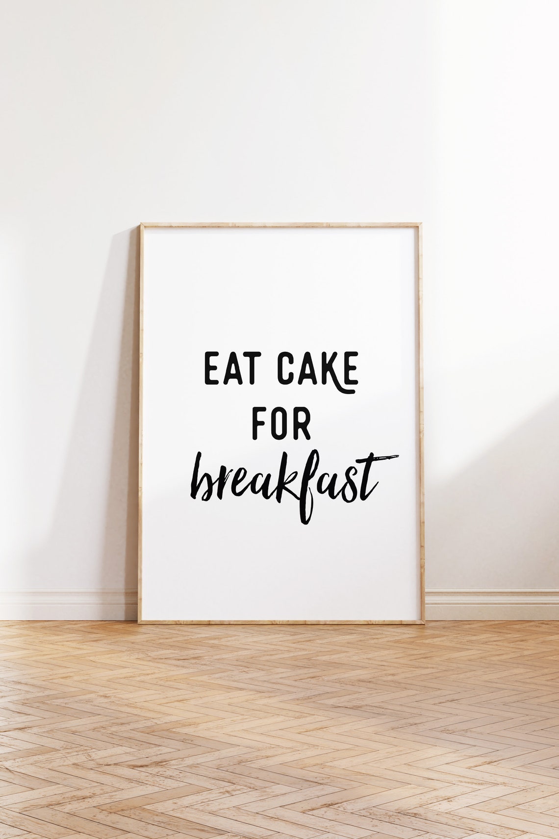 Eat Cake For Breakfast Playful Kitchen Typography Quote Poster - Image 3