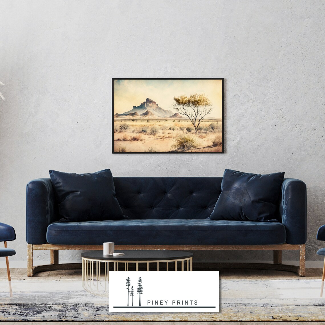 Southwest Desert Watercolor Mesa Mountain Landscape Painting Poster - Image 4