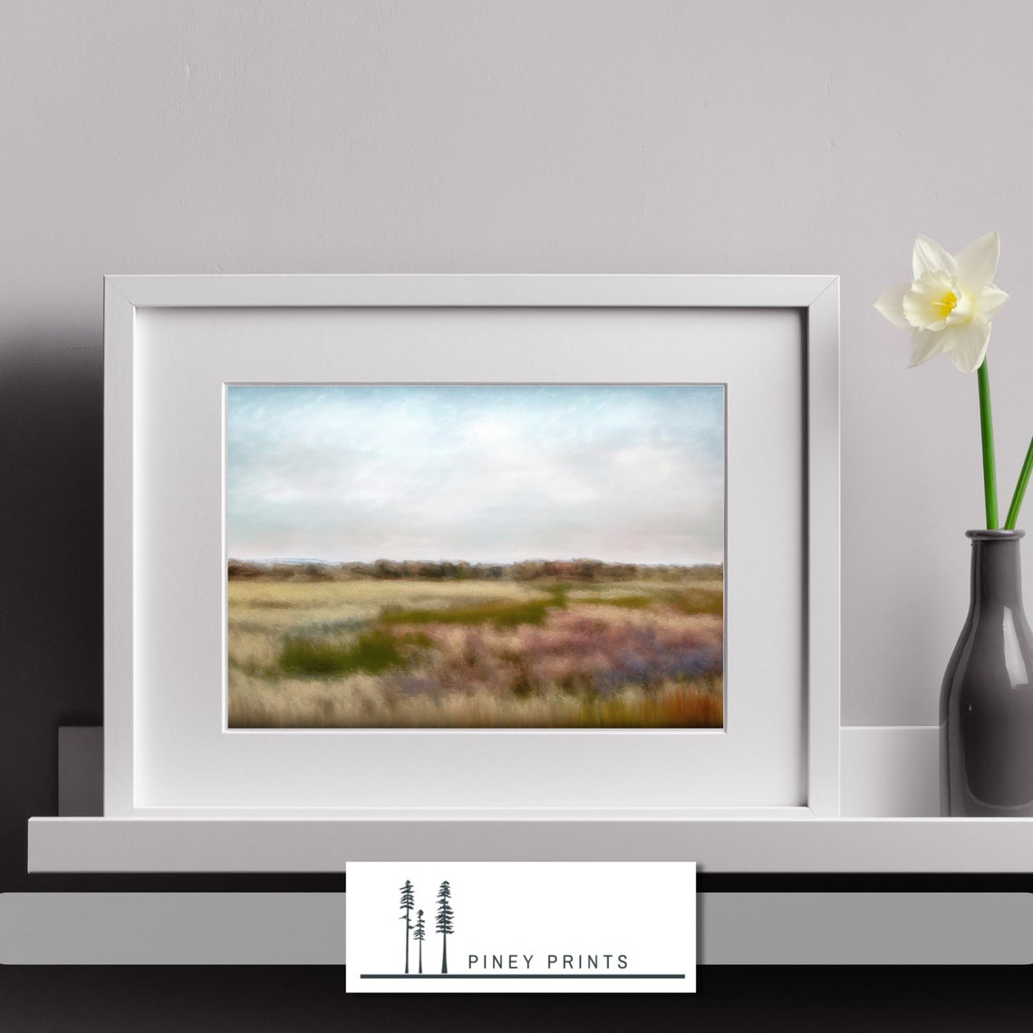 Soft Pastel Meadow Impressionist Landscape Dreamy Field Art Poster - Image 4
