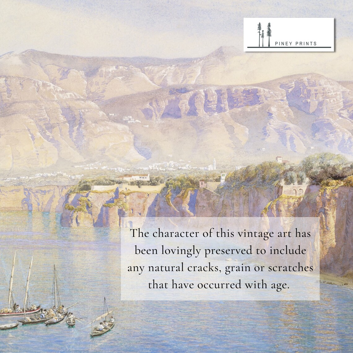 Sorrento Mountains Italian Coastal Landscape Vintage Painting Poster - Image 4