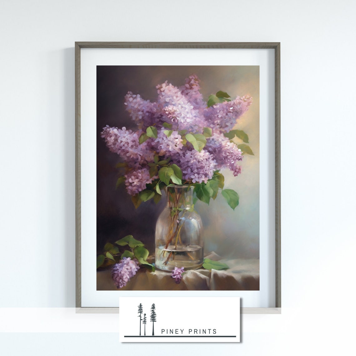 Lilacs In Vase Oil Painting Floral Wall Art For Home Nature Art Purple Lilac Flower French Parisian Decor