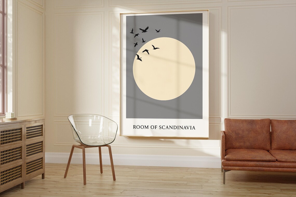 Japandi Wall Art, Minimalist Japanese Birds Art Print - Image 2
