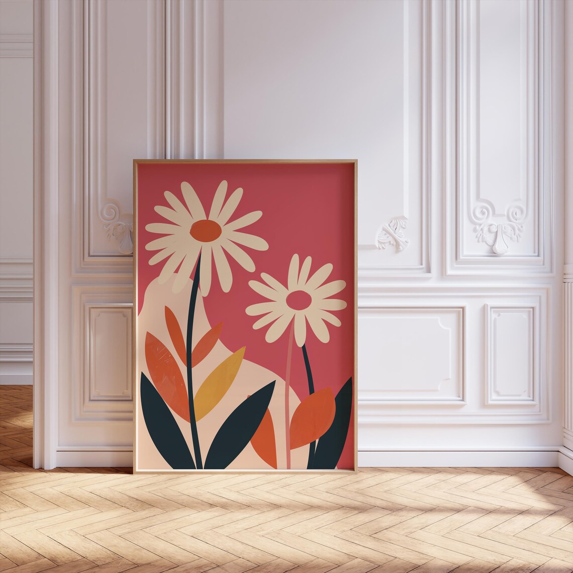 Minimalist Botanical Art, Scandinavian Flower Poster