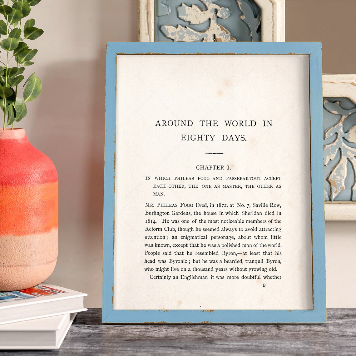Jules Verne Around The World In Eighty Days Chapter One Page Print - Image 3