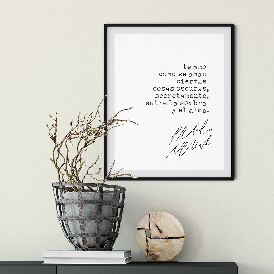 Pablo Neruda Sonnet XVII Quote Poster for Book Lovers - Image 2