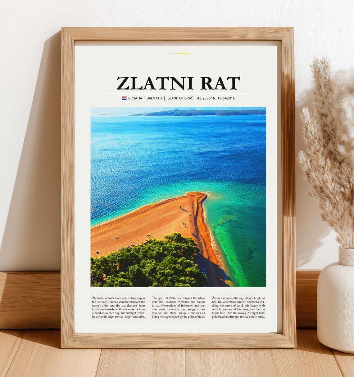 Zlatni Rat Croatia Golden Beach Cape Island Of Brac Travel Poster