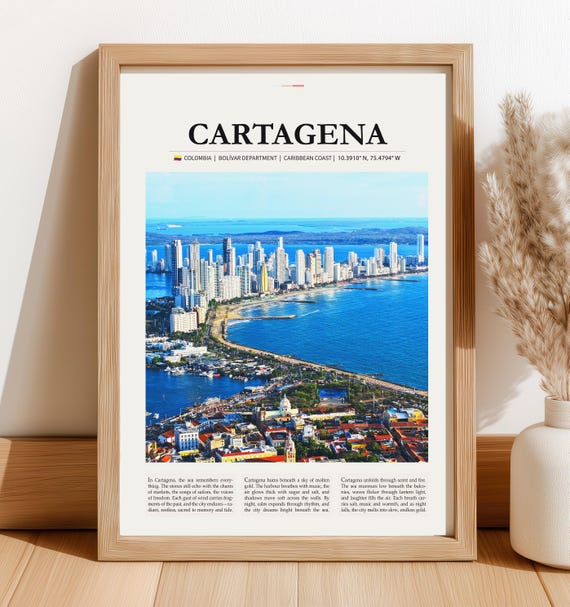 Cartagena Colombia Wall Art Poster Vintage Travel Print Caribbean Decor Gift For Latin Inspired Spaces