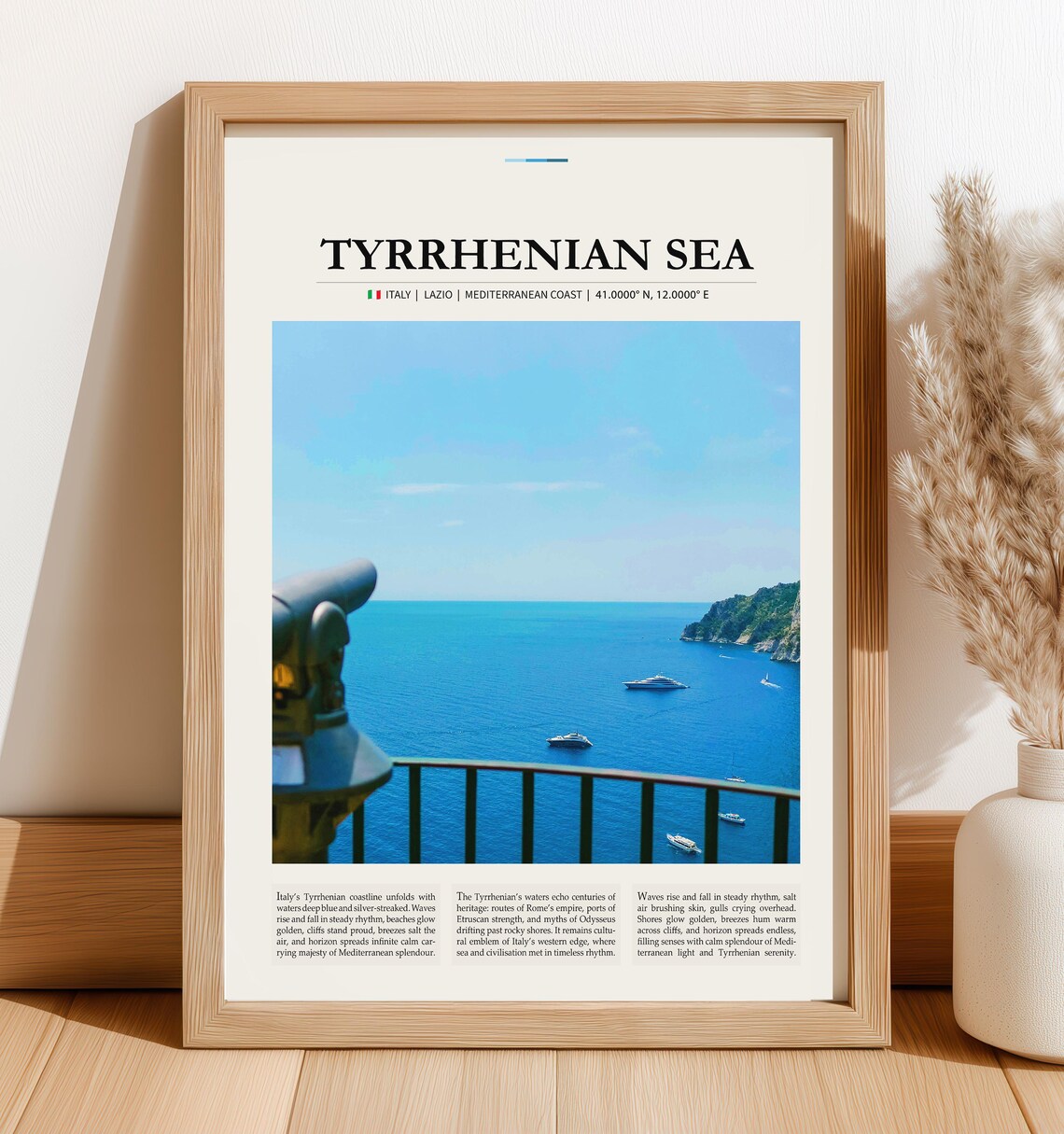 Tyrrhenian Sea Italy Travel Mediterranean Coast View Balcony Artwork Poster