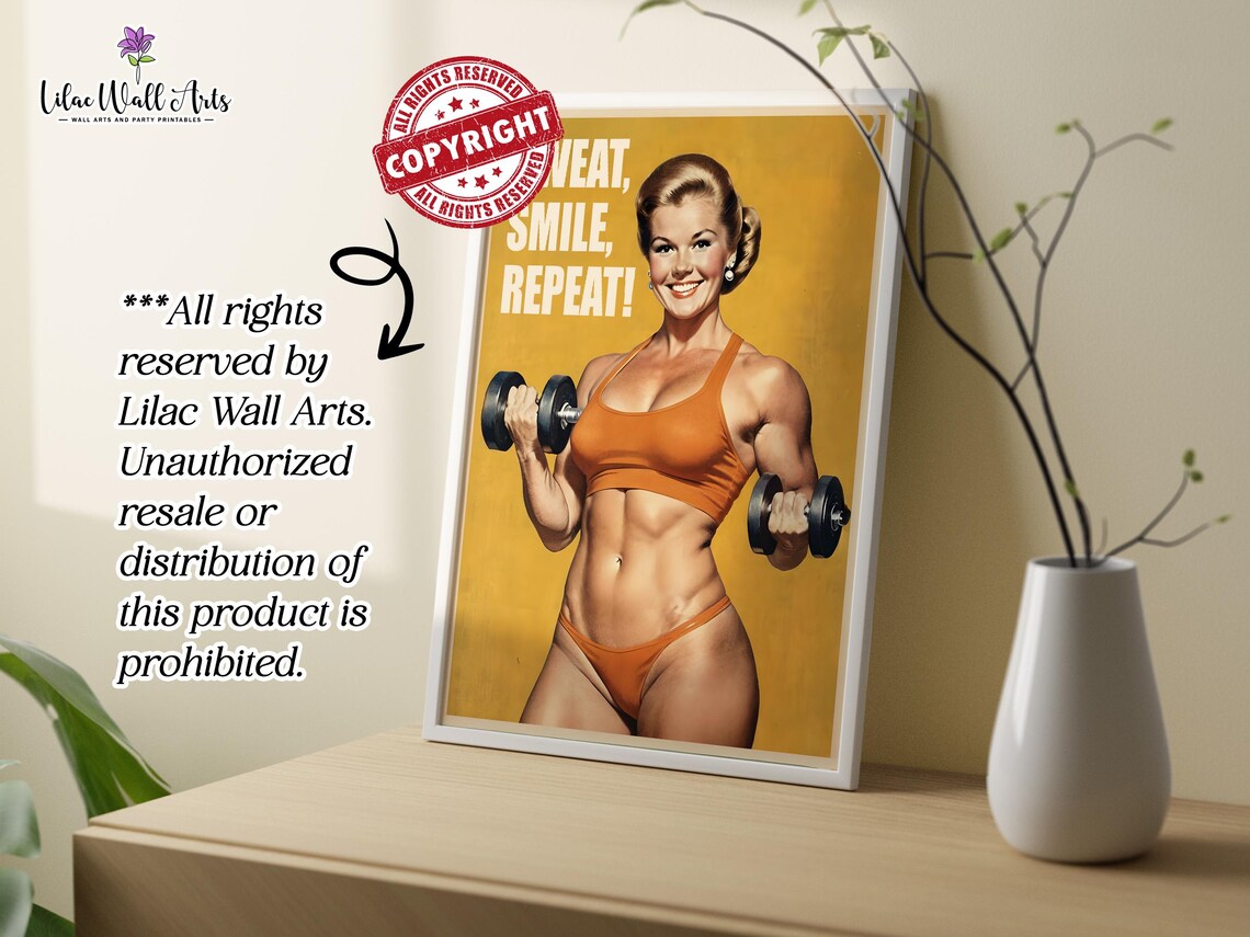Gym Retro Poster, Fitness Motivation Wall Art - Image 5