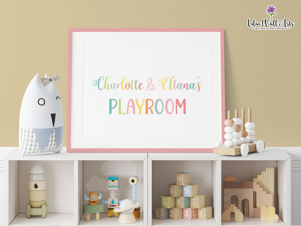 Personalized Playroom Playroom Wall Art Playroom Print Girls Room Prints Sisters Wall Art Girls Room Sign Girl Nursery - Image 4