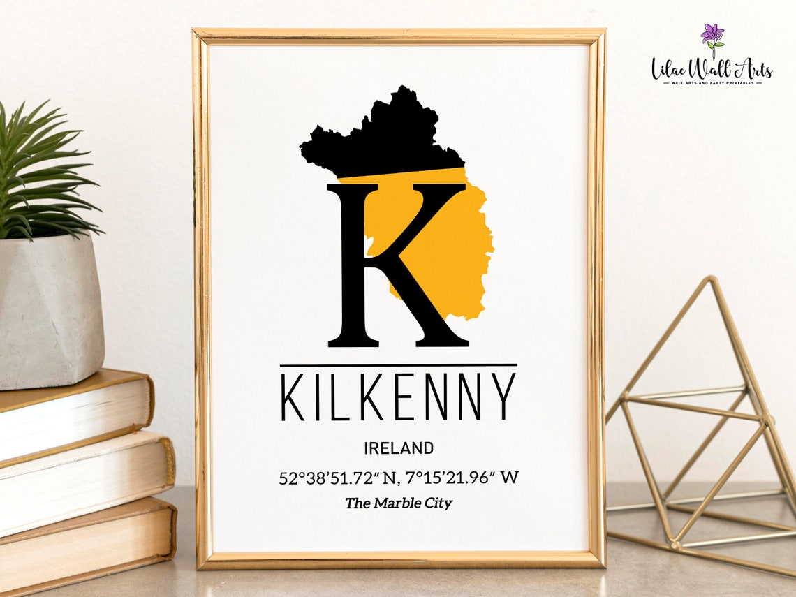 Kilkenny Ireland Map Poster GPS Coordinates The Marble City Art - Image 5