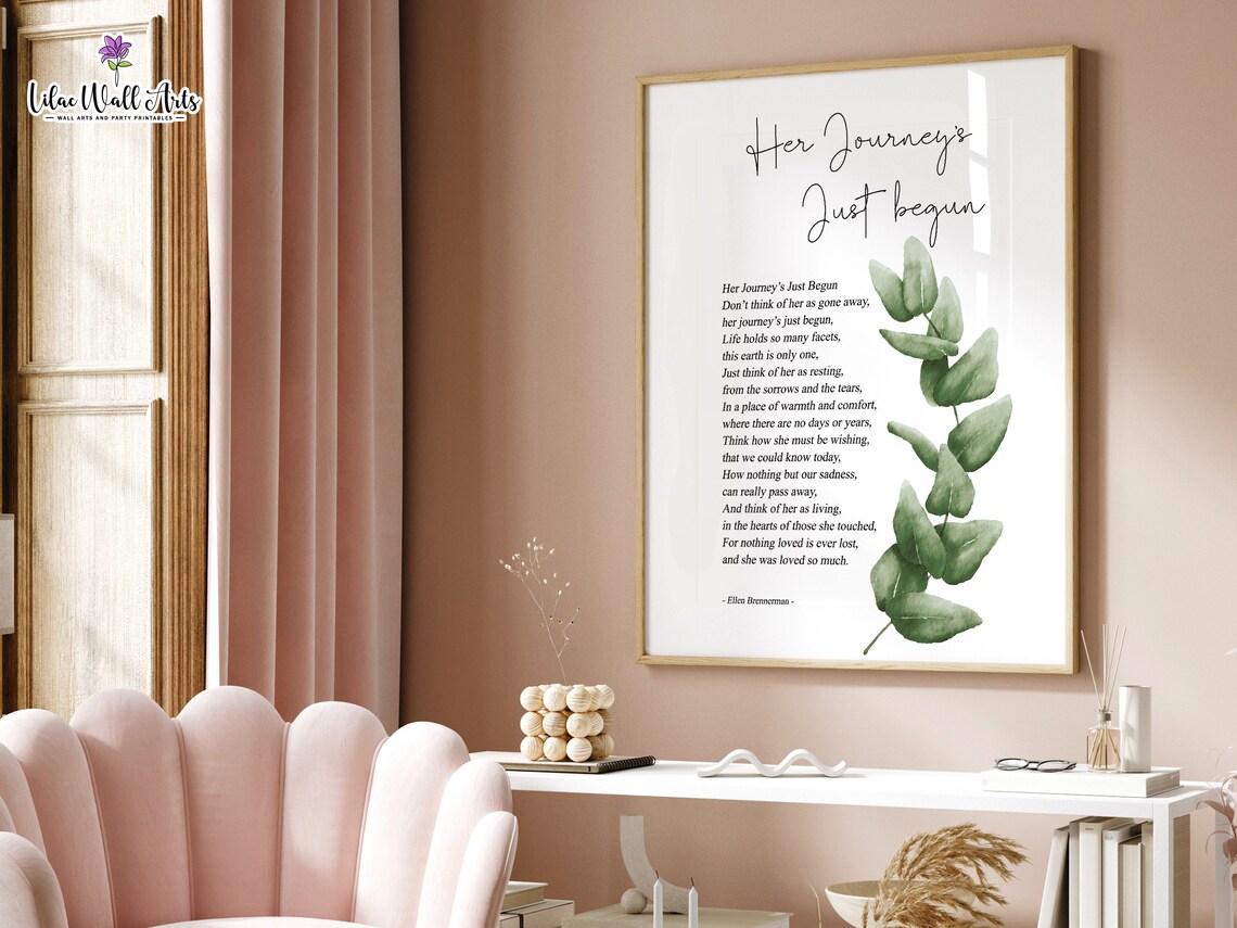 Her Journey's Just Begun Sympathy Poem Memorial Watercolor Print - Image 4
