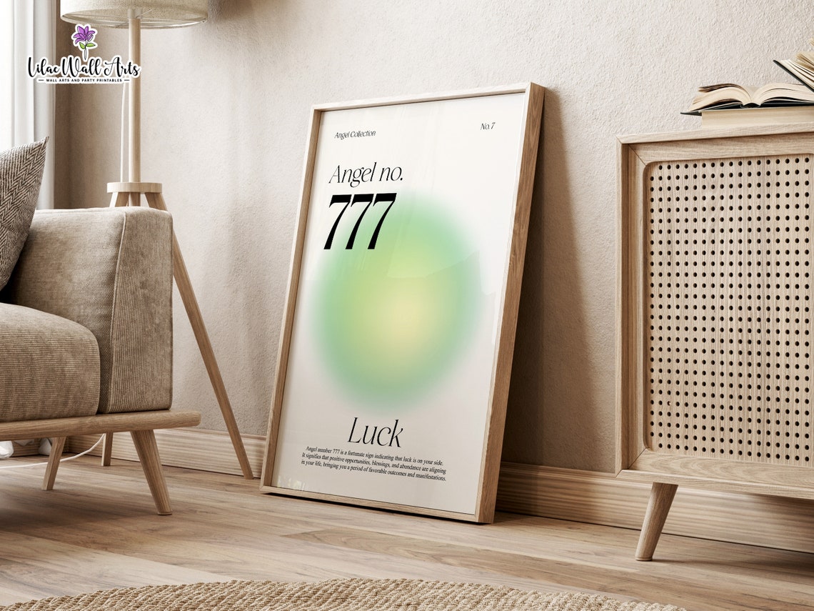 777 Angel Number Poster 777 Luck 777 Poster 777 Print 777 Wall Art Angel Number 777 777 Blessing 777 Angel Numbers 777 Gift 777 Art - Image 4