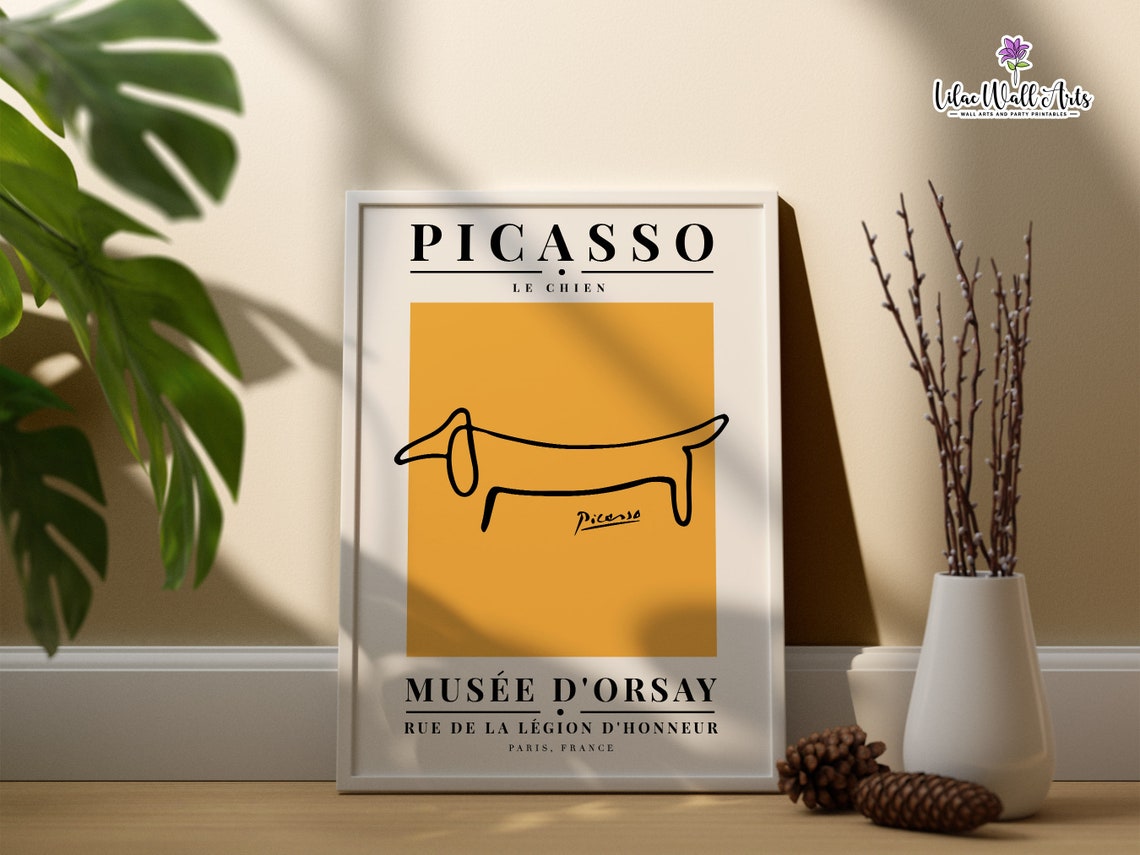 Picasso Dachshund Le Chien Line Drawing Mustard Museum Poster - Image 3