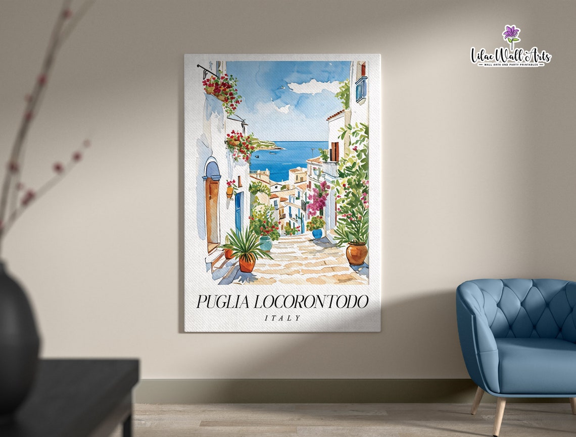 Apulia Italy Prints Sicily Italy Painting Italy Gift Italy Wall Art Travel Poster Sicily Art Travel Lovers Italian Poster Italian Village - Image 4