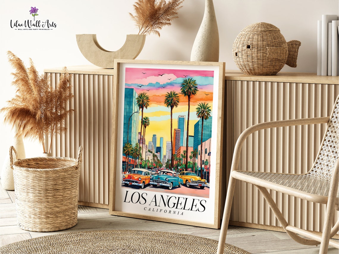 Los Angeles Map California Art California Travel Poster Print La Wall Art Los Angeles City Art California Gift Los Angeles Skyline - Image 5