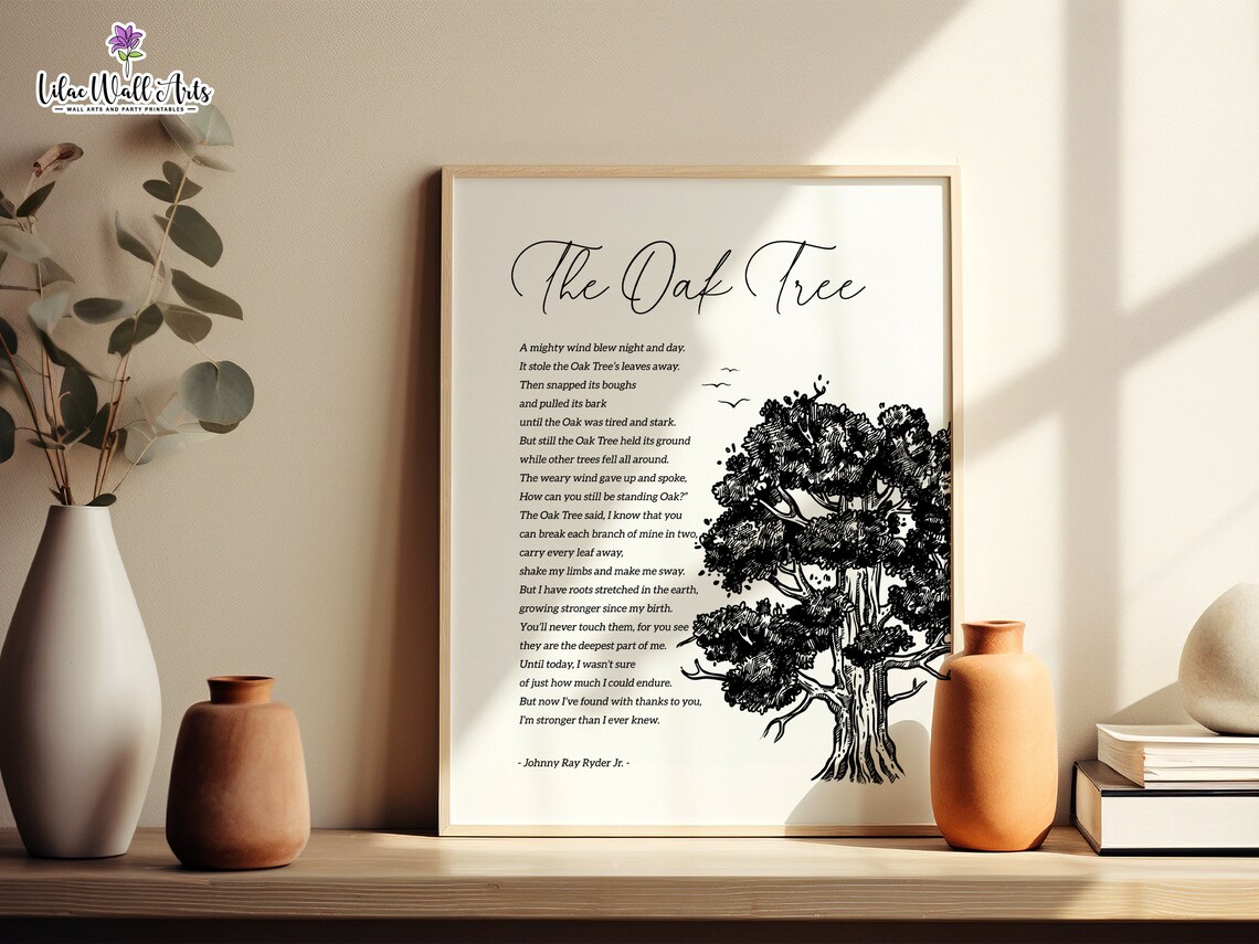 Oak Tree Poem by Johnny Ray Ryder Jr, Art Print - Image 5