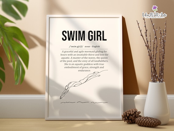 Swim Girl Definition Art, Sports Team Print