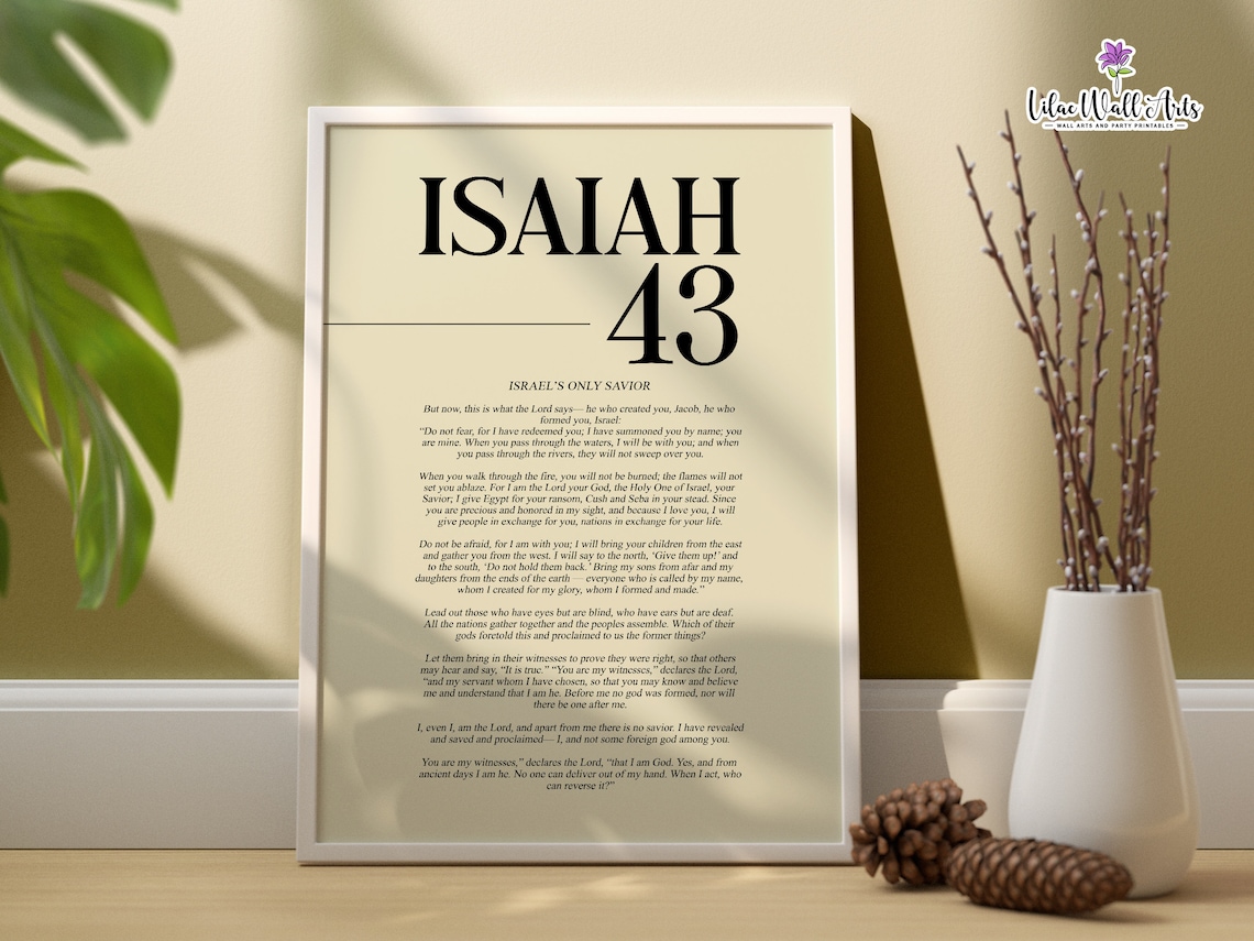 Isaiah 43 Do Not Fear Scripture Art Print, Vintage - Image 3
