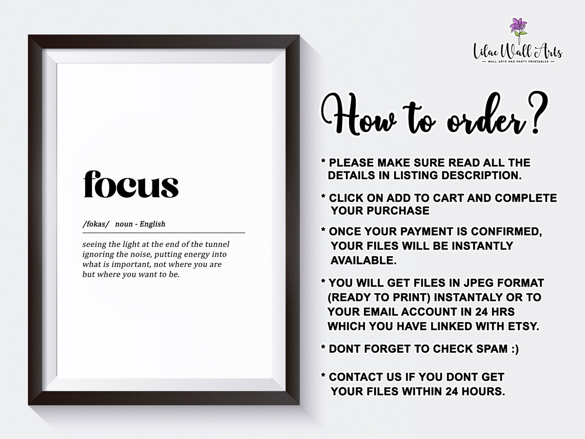 Focus Definition Minimalist Office Art Print - Image 2