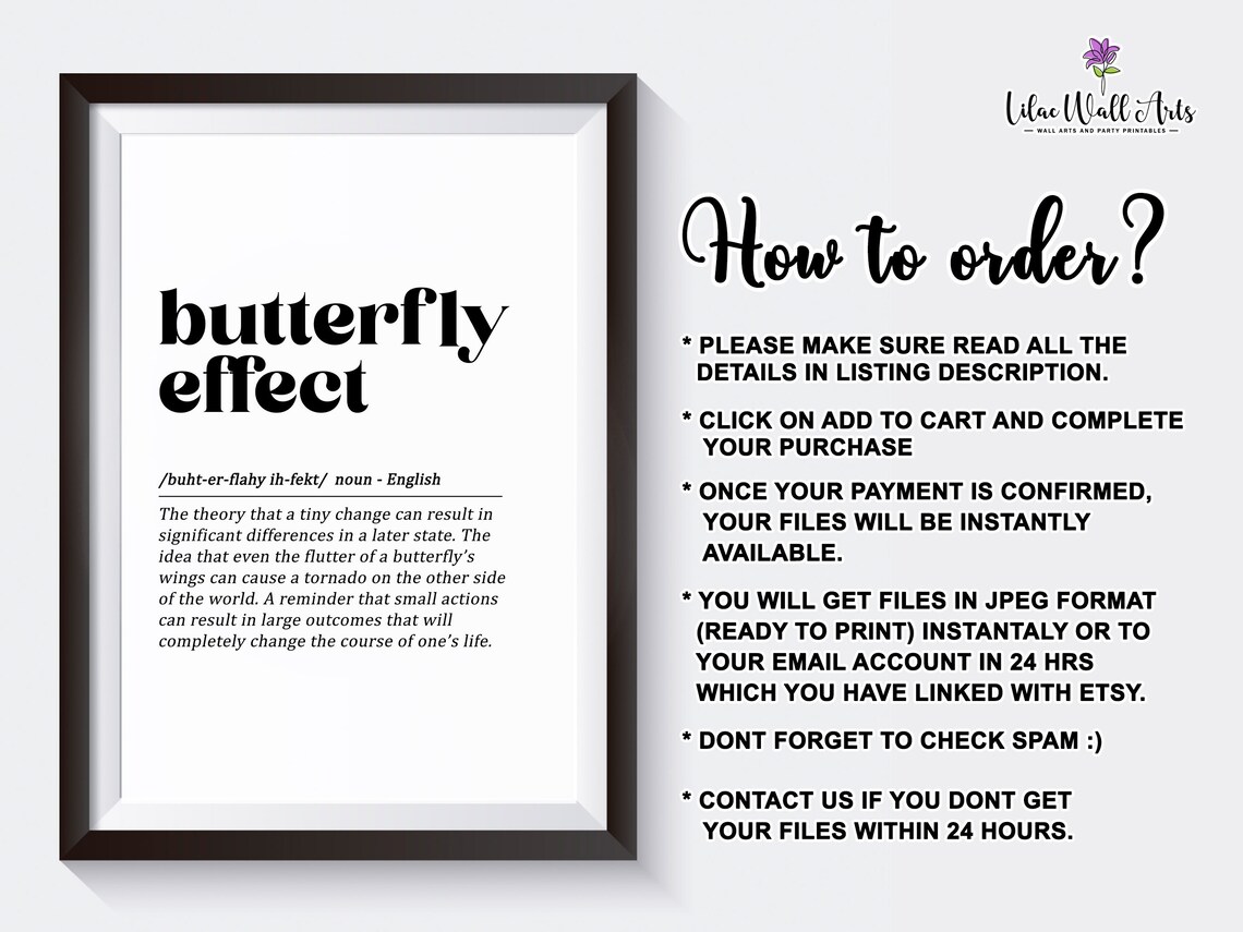 Butterfly Effect Definition Minimalist Art Print - Image 2