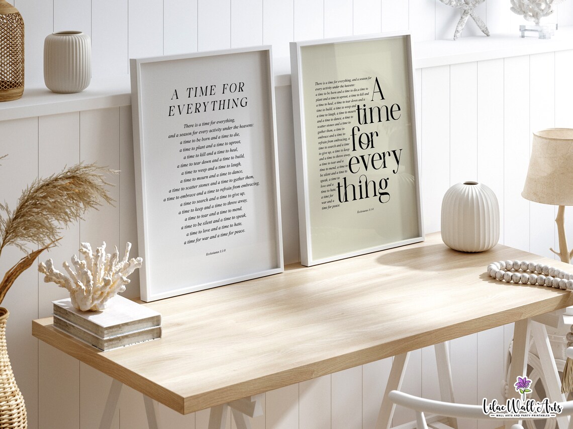 Ecclesiastes 3:1-8 Bible Verse Poster, Christian Art - Image 5