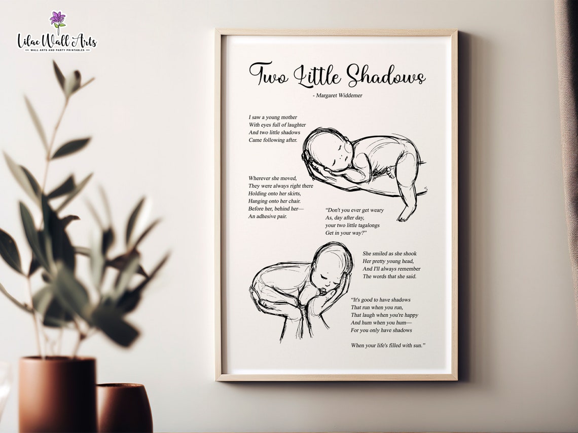 Two Little Shadows Margaret Widdemer Mother Poem Poster Baby Art - Image 5