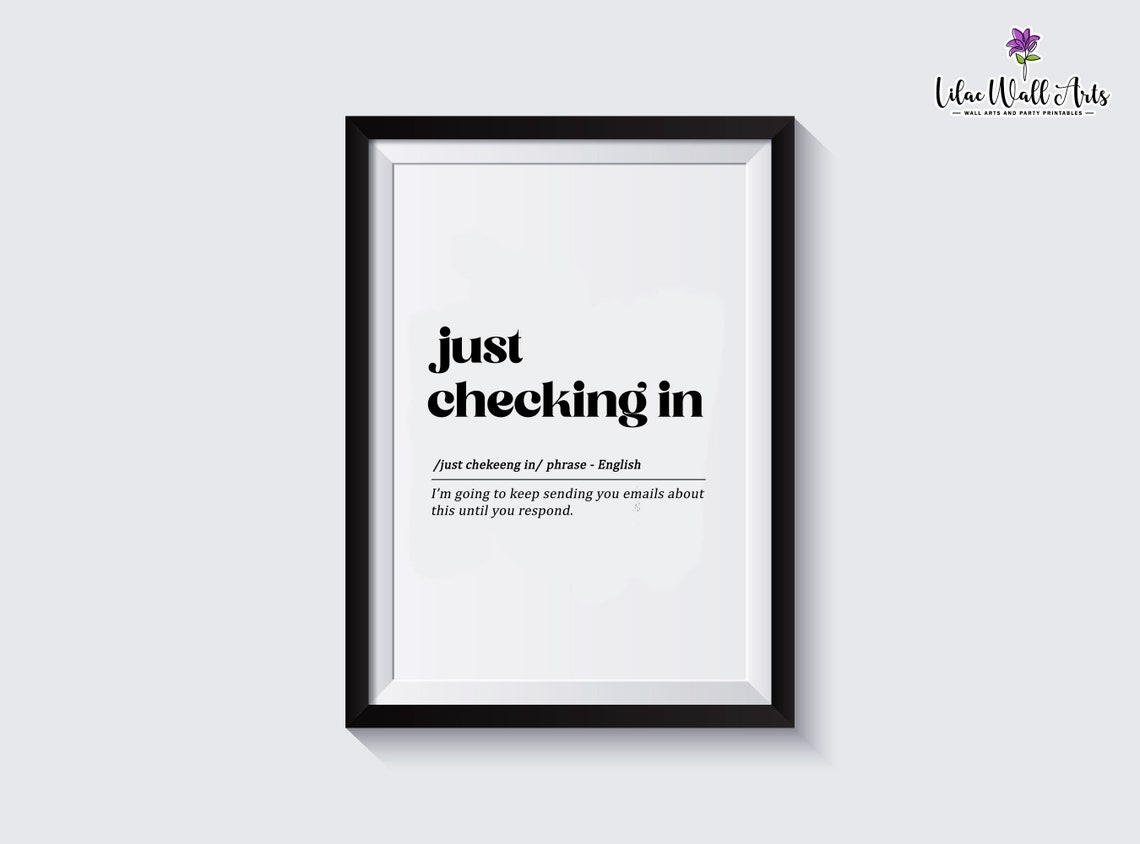 Just Checking In Funny Office Dictionary Definition Wall Print - Image 3