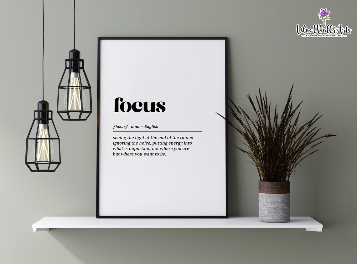 Focus Definition Minimalist Office Art Print