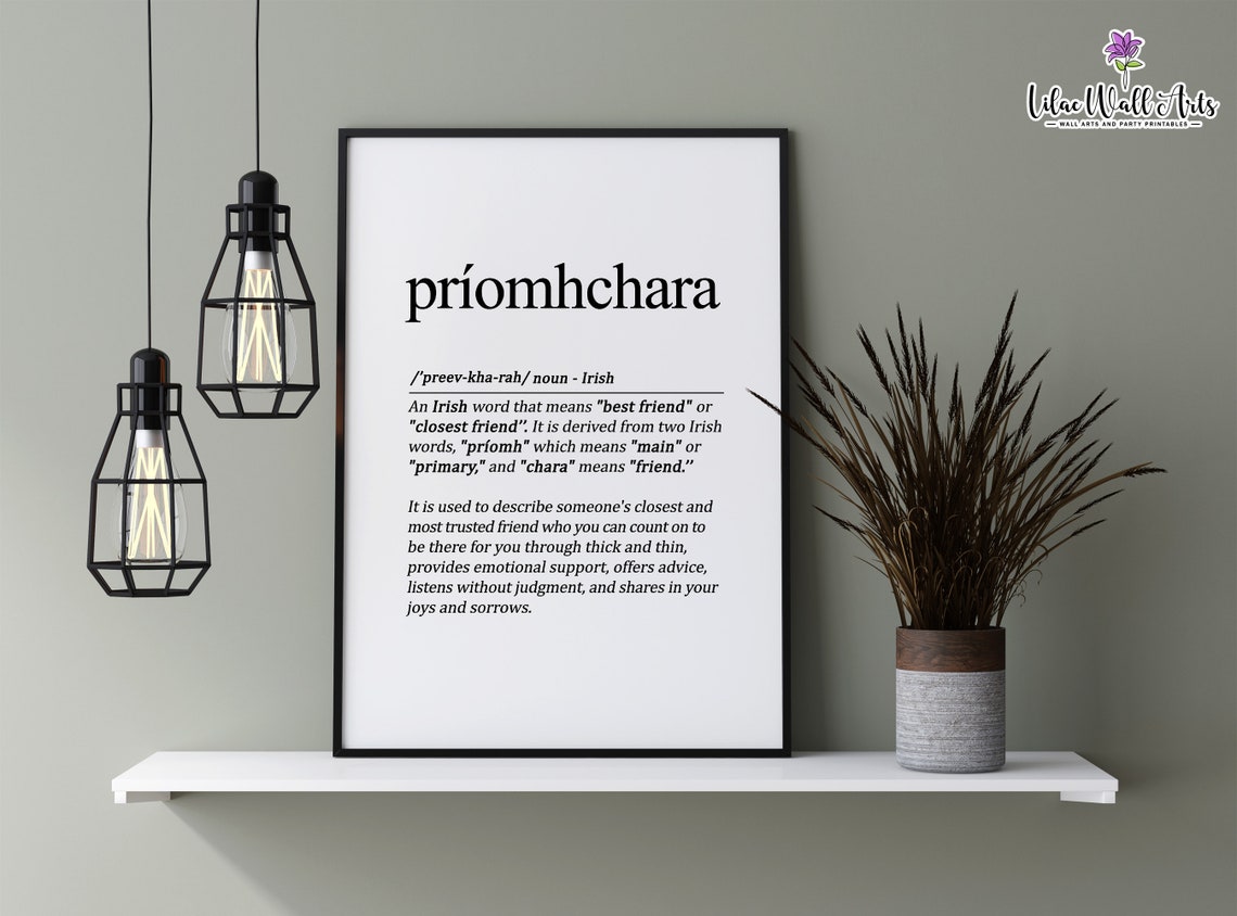 Promhchara Irish Print Mo Chara Best Friend Gifts Friendship Gift Soulmate Wall Art Bestie Gifts Irish Poster Irish Art Print - Image 3