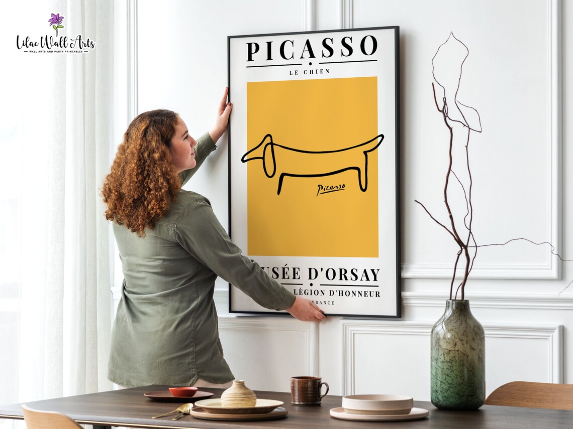 Picasso Dachshund Le Chien Line Drawing Mustard Museum Poster - Image 6