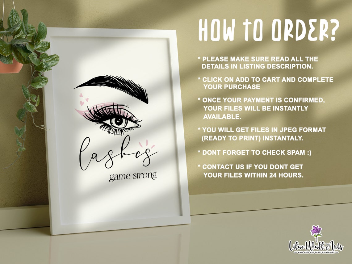 Lashes Game Strong Eyelash Beauty Salon Quote Lash Tech Poster - Image 2